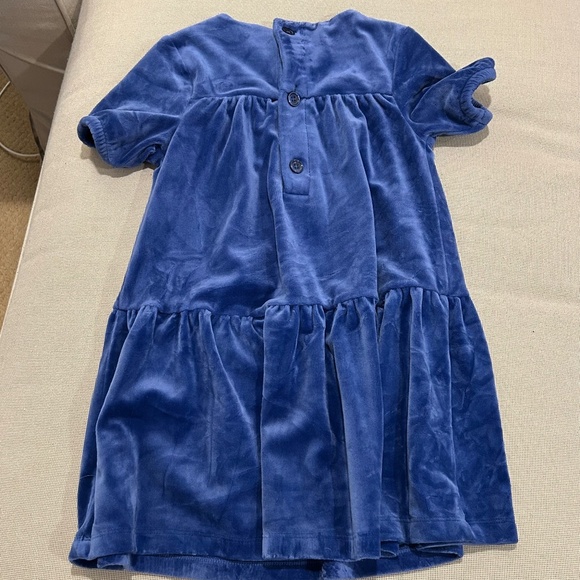 Hanna Andersson Recycled Royal Blue Velour Twirl Dress with Stretch 3T - Picture 4 of 13